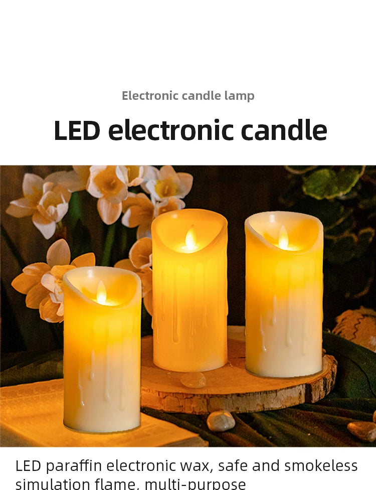 Simulated Flame Electronic Candle — Battery-Powered | Wedding & Home Décor