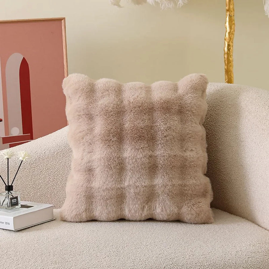 Soft Plush Fur Cushion Cover — 45x45cm | 7 Colours | Sofa & Bedroom Decor