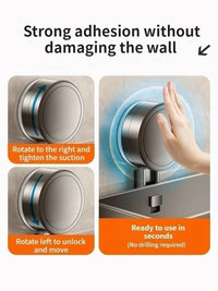 Suction Cup Bathroom Rack — No Drill Required