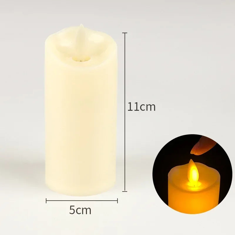 Flameless LED Pillar Candles — Warm Flicker | Set of 1–10 | Wedding & Events
