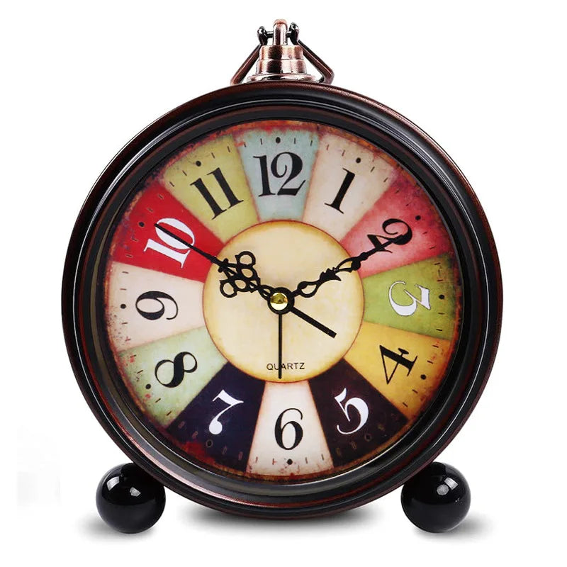 Vintage Metal Alarm Clock with Night Light — Super Silent | Bedside & Desk