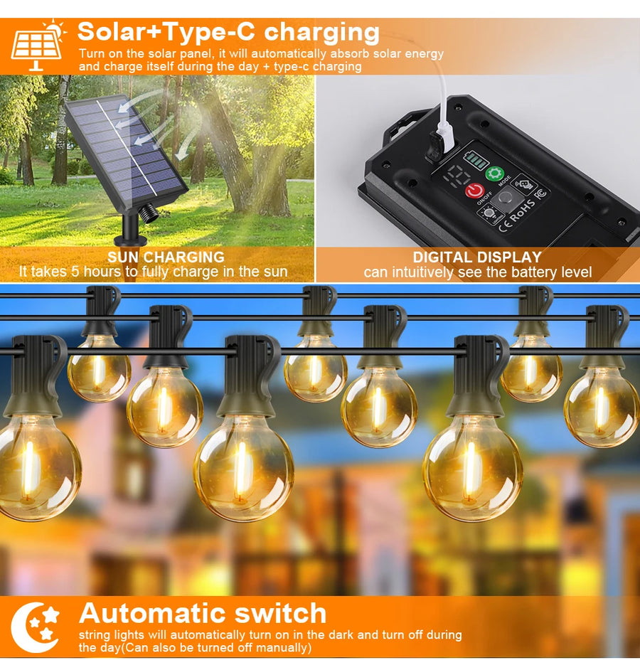 G40 Outdoor Solar String Lights