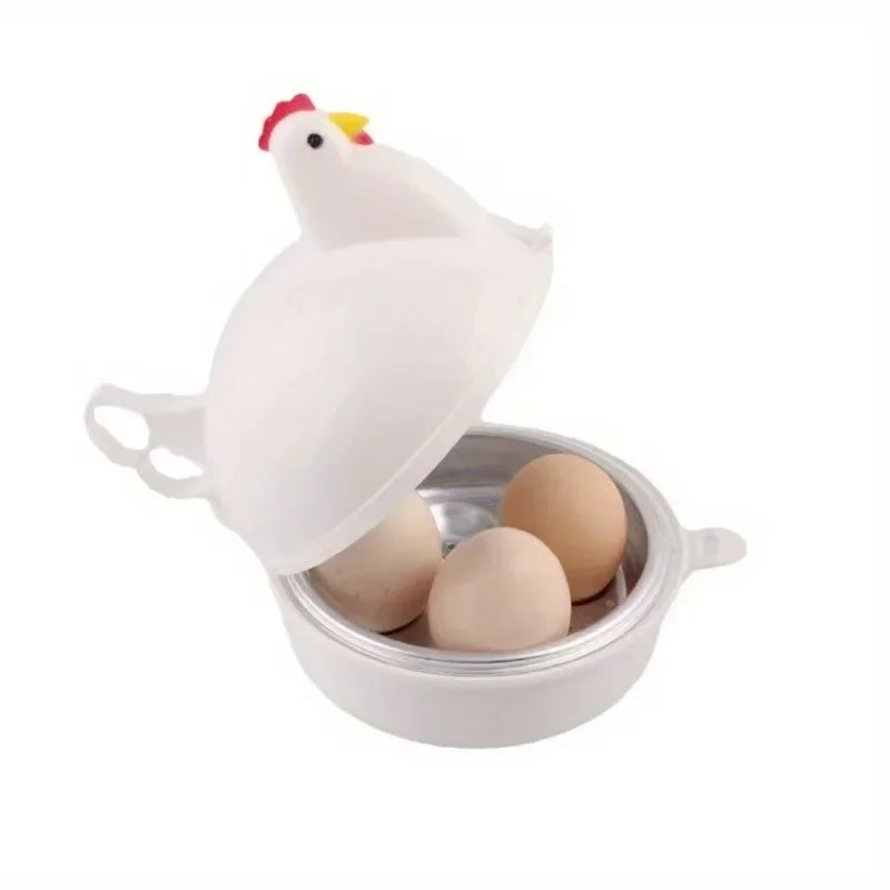Chicken-shaped microwave egg cooker