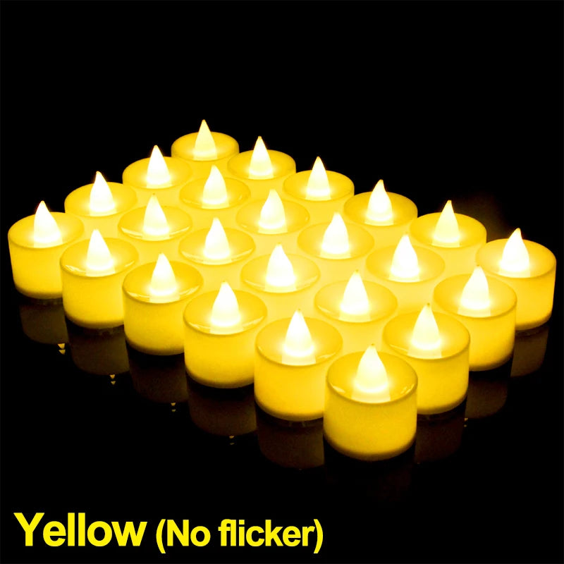 Flameless Battery LED Tea Candles — Realistic Flicker | Wedding & Home Décor