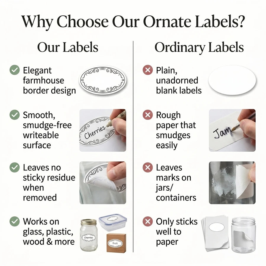 Fridge & Freezer Food Label Stickers — 150 per Roll, Food-Safe