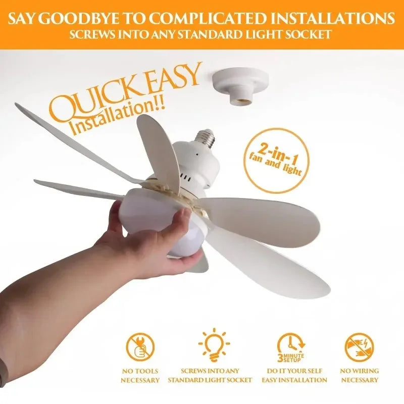 LED Ceiling Fan Light with Remote Control | Dimmable | 42cm & 52cm | White, Black & RGB