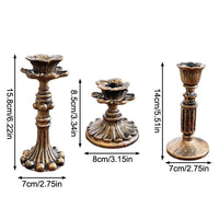 Vintage Tapered Candle Holder | Antique Bronze Resin | Wedding & Home Decor