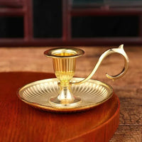 European Handheld Taper Candlestick — Retro Single-Head | Candlelight Dining