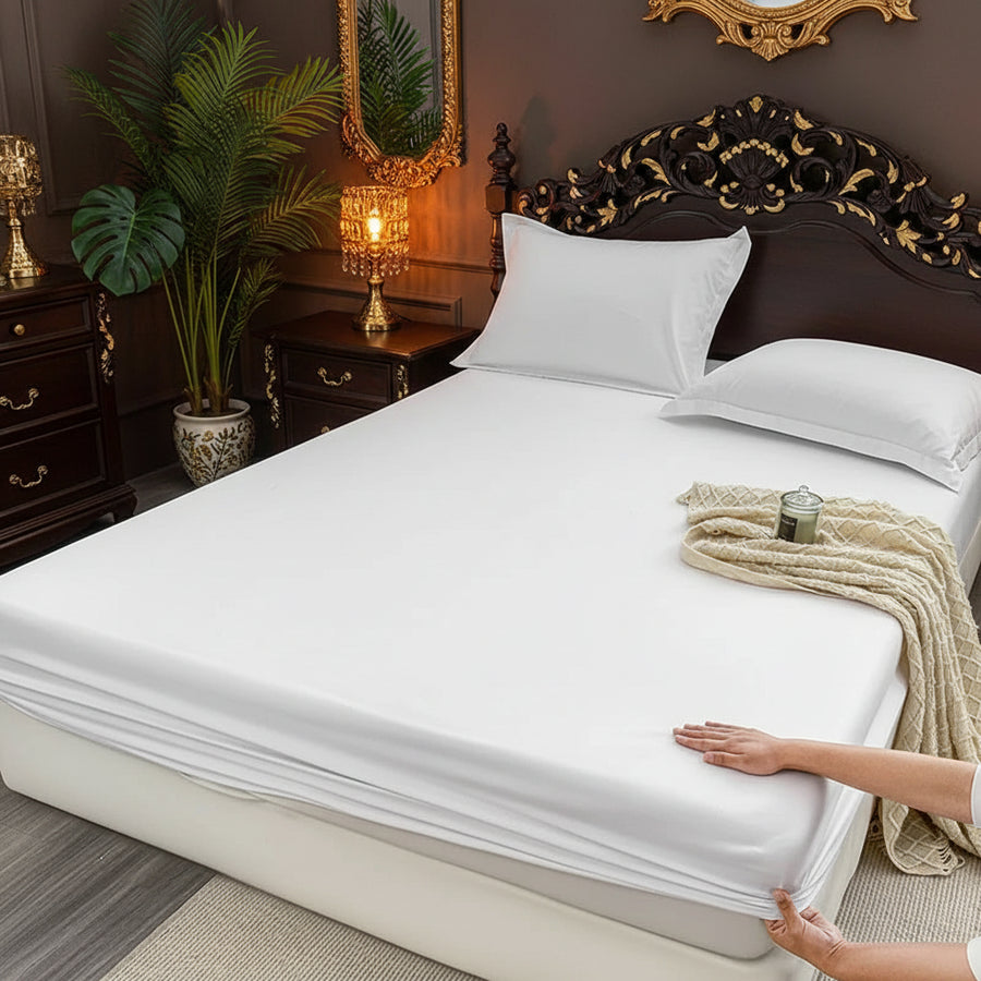 Brushed sateen fitted sheet