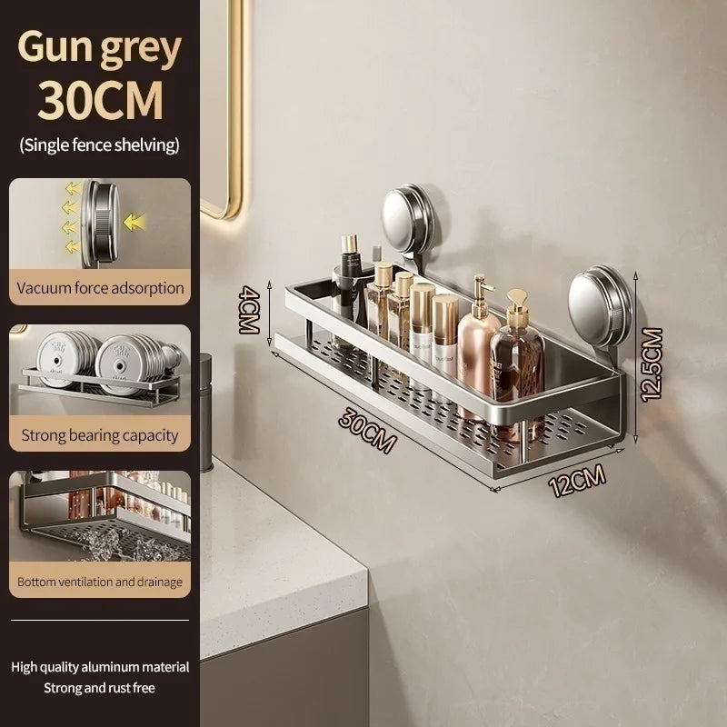 Suction Cup Bathroom Rack — No Drill Required