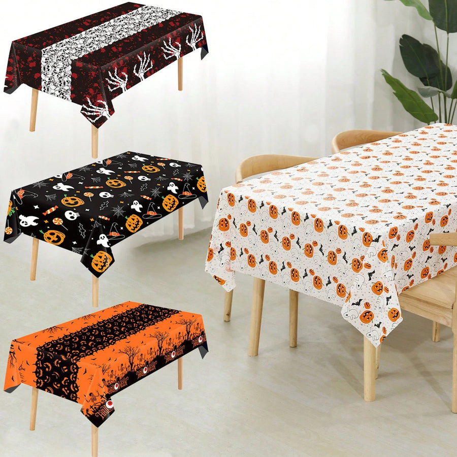 Halloween Terror Pumpkin & Ghost Tablecloth
