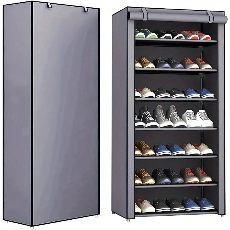 Rolling shutter shoe cabinet