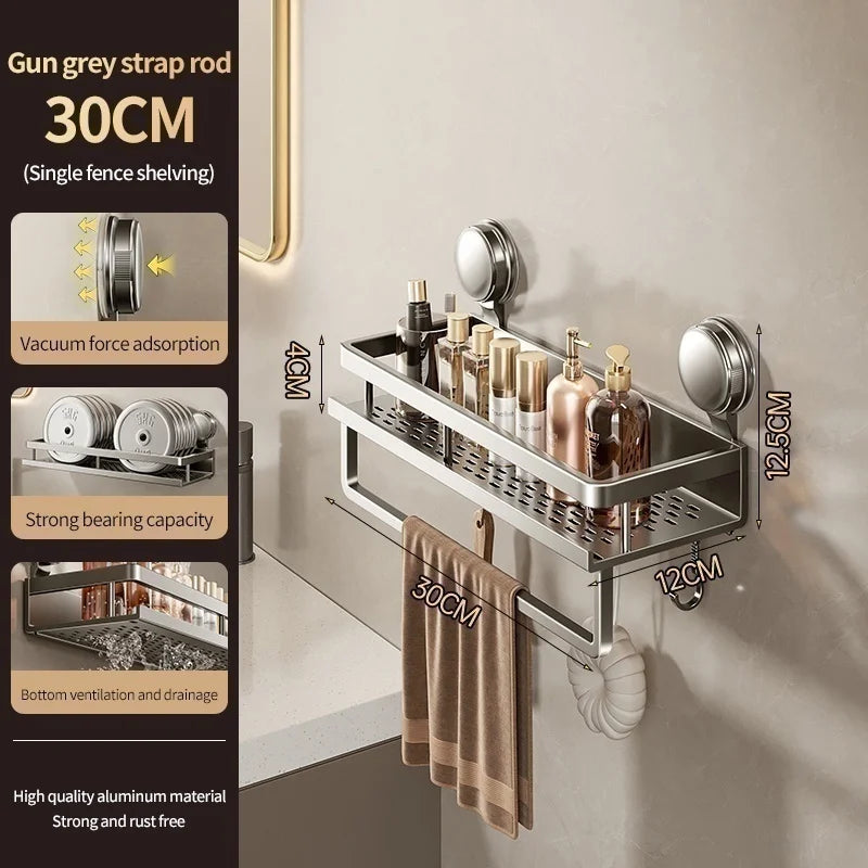 Suction Cup Bathroom Rack — No Drill Required