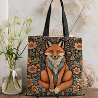 William Morris Art Fox Canvas Tote Bag — Eco Linen | Large Capacity