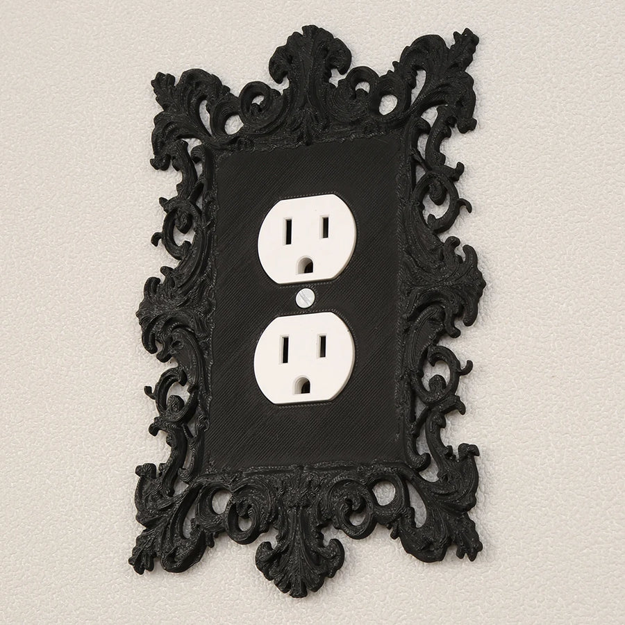 Dark carved switch frame