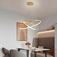 Modern LED Ring Chandelier — Dimmable Pendant Light, 1–4 Rings