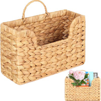Woven Wall Hanging Magazine Rack & Storage Basket | Boho Rattan Home Decor