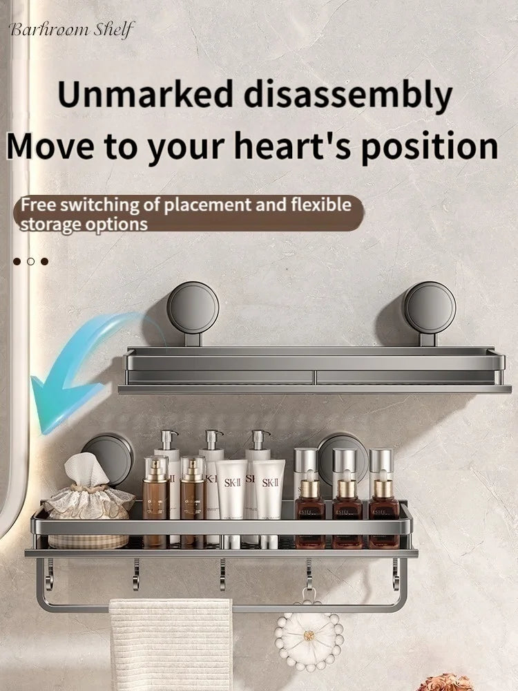 Suction Cup Bathroom Rack — No Drill Required