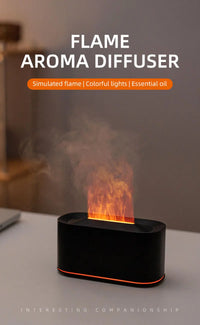 Flame Essential Oil Diffuser — Aromatherapy Humidifier | Colourful Water Vapour | 7 Finishes