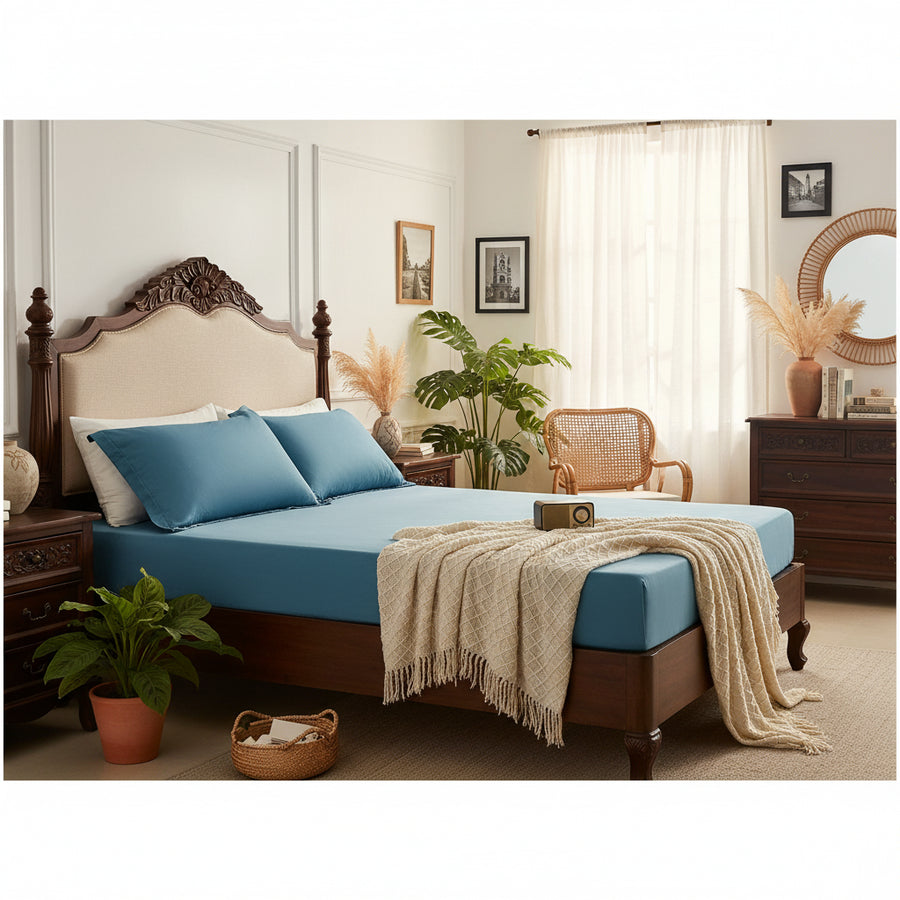 Brushed sateen fitted sheet