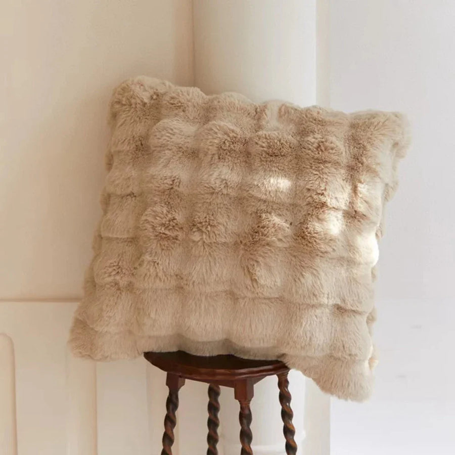 Soft Plush Fur Cushion Cover — 45x45cm | 7 Colours | Sofa & Bedroom Decor