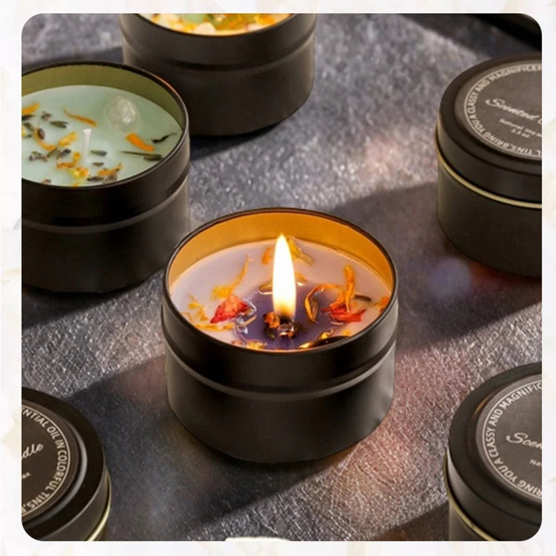 Crystal Dried Floral Soy Wax Candle — Iron Tin | 8 Fragrances | Gift Edition