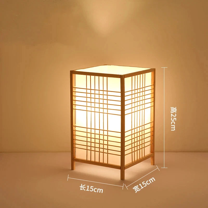 Bamboo weave desk lamp