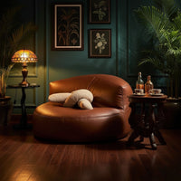Modern Minimalist Seat — Microfiber Leather | Single Seat | Optional Footstool