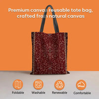 Oriental Pattern Canvas Tote Bag — Eco-Friendly | Large Capacity | 6 Prints | 4 Sizes