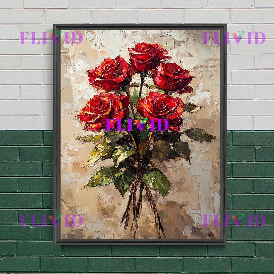 Dark moody floral rose canvas print