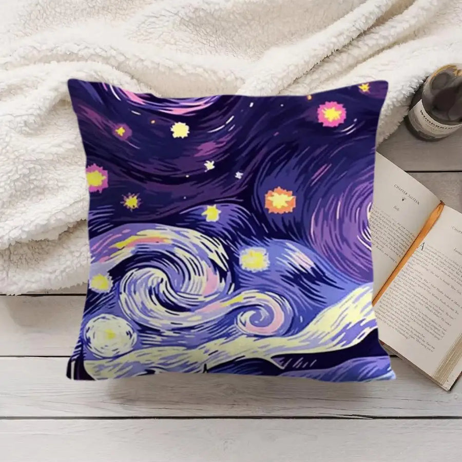 Van Gogh Starry Night Cushion Cover —  Plush Double-Sided Print