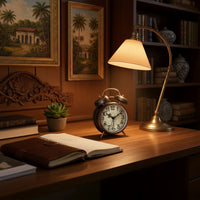 Antique Copper Twin-Bell Alarm Clock — Super Loud | Silent Movement | Night Light