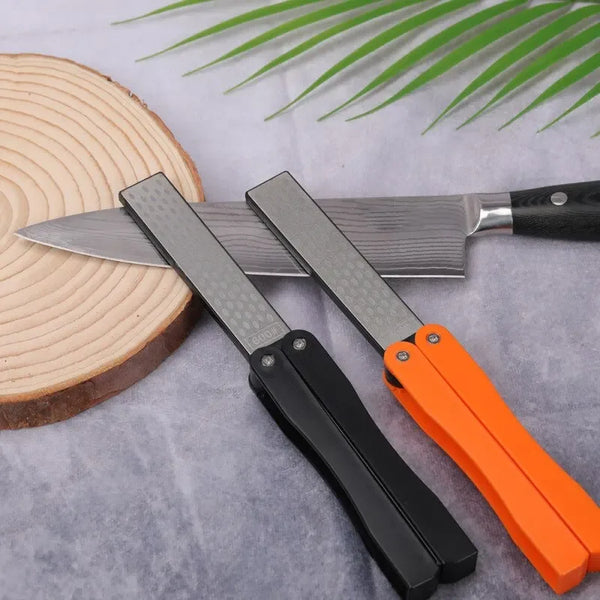 Portable Double-Sided Diamond Knife Sharpening Stone | 400/600 Grit | Foldable