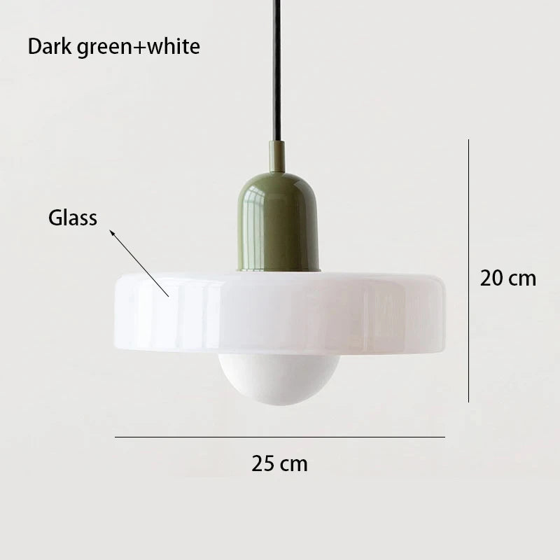 Bauhaus Glass Pendant Chandelier — Hand-Blown Shade