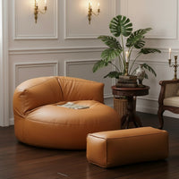 Modern Minimalist Seat — Microfiber Leather | Single Seat | Optional Footstool