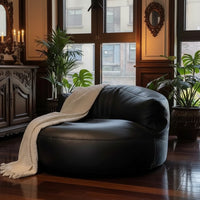 Modern Minimalist Seat — Microfiber Leather | Single Seat | Optional Footstool