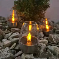 Flameless Solar LED Pillar Candles — Outdoor Waterproof | Wedding & Garden | Set of 1–4