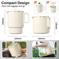 Foldable Travel Kettle with Steaming Rack