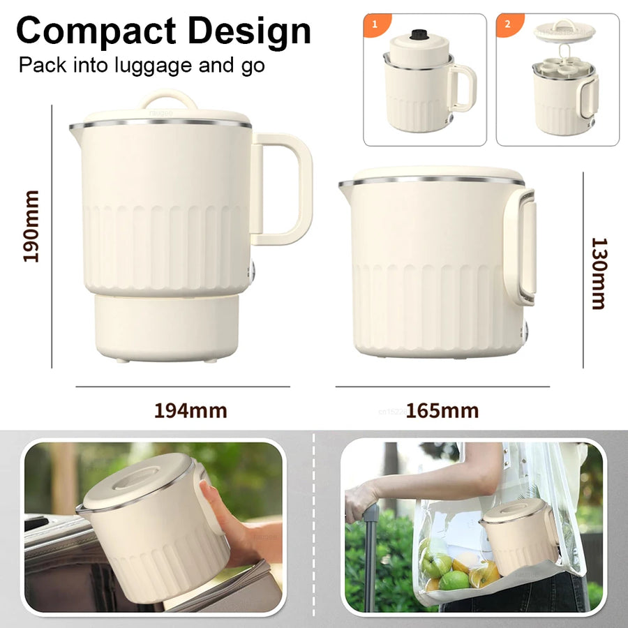 Foldable Travel Kettle with Steaming Rack