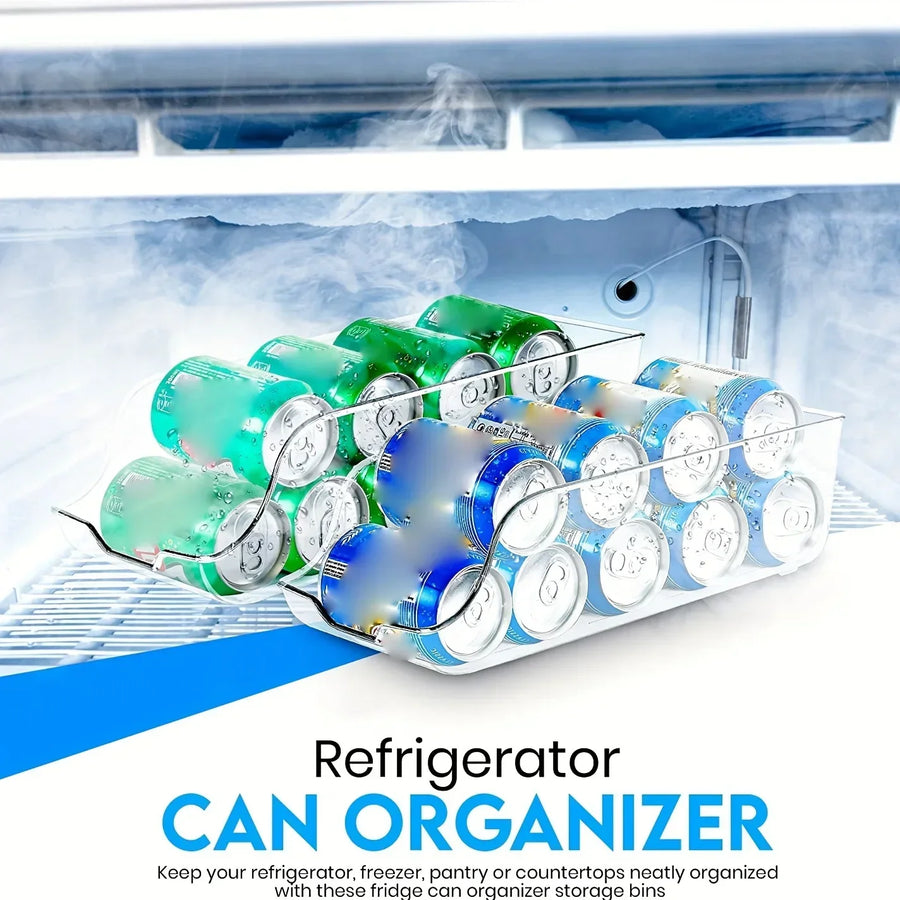 Fridge & Pantry Organiser Bins — Storage Boxes & Can Dispenser