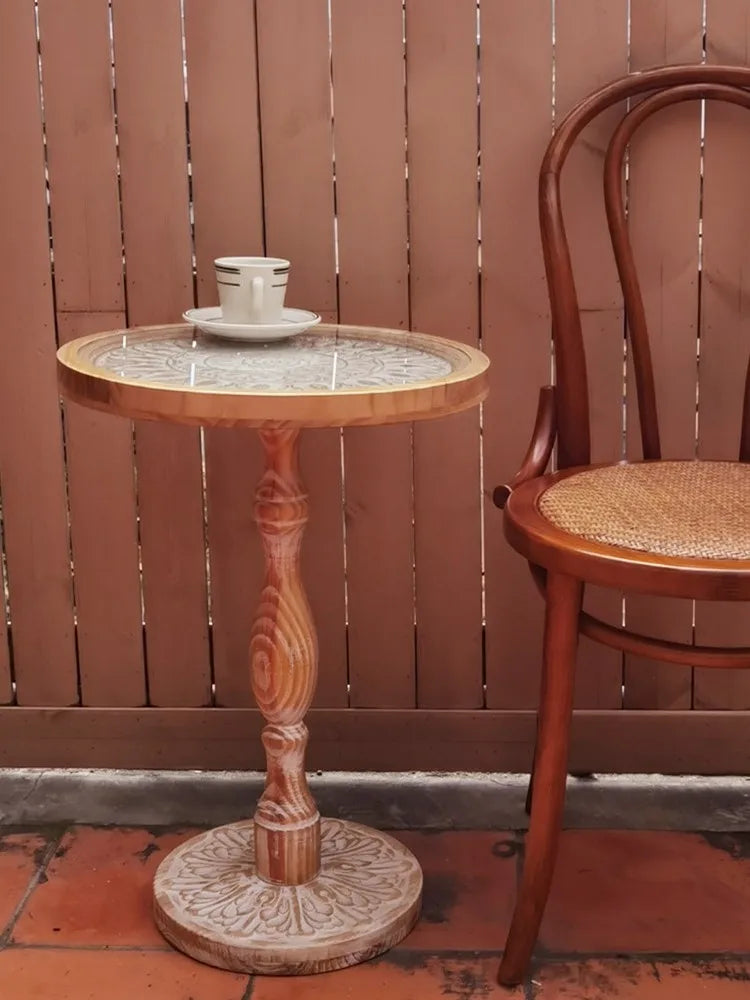 Moroccan Carved Side Table