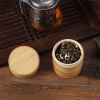 Natural bamboo food storage canister