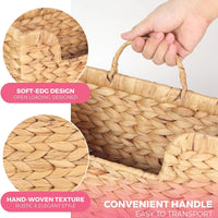 Woven Wall Hanging Magazine Rack & Storage Basket | Boho Rattan Home Decor