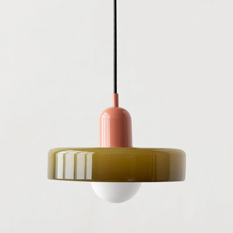 Bauhaus Glass Pendant Chandelier — Hand-Blown Shade