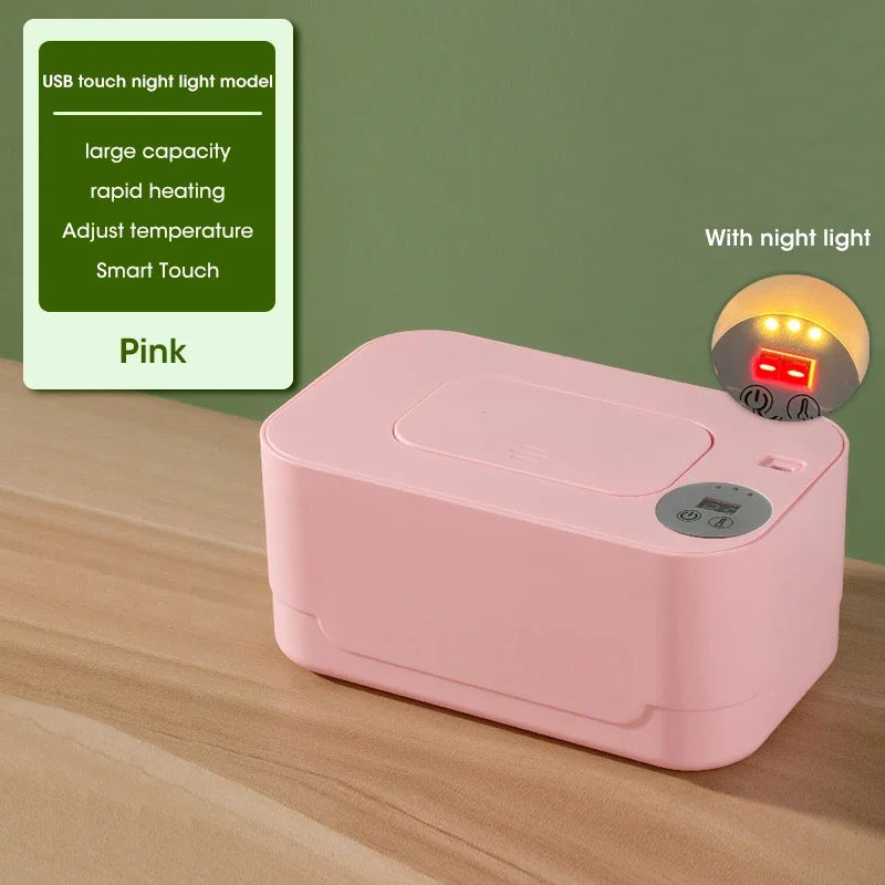 USB Baby Wipe Warmer with LED Display — Thermostat, Holds 80 Wipes