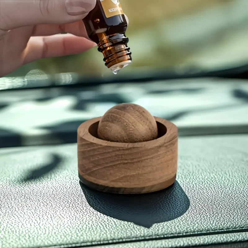 Mini Wooden Essential Oil Diffuser | Car & Home Fragrance | Brown & Natural Wood