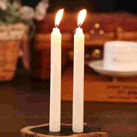 White Taper Candles — Set of 10 | Classic Paraffin | Tall Pillar