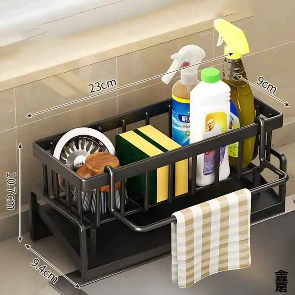 Tap-mounted kitchen shelf organiser