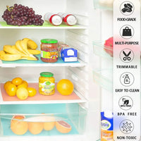 Fridge Shelf Liners — Washable Non-Slip Mats, Set of 4