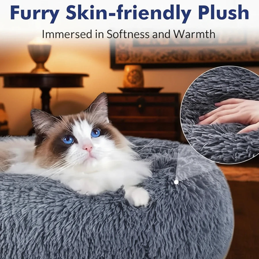 Round Plush Pet Bed | Dogs & Cats | 40–90cm